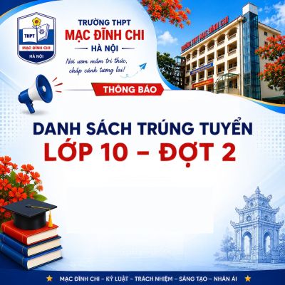 TH&Ocirc;NG B&Aacute;O DANH S&Aacute;CH HỌC SINH LỚP 10 TR&Uacute;NG TUYỂN ĐỢT 2 NĂM HỌC 2026 - 2027